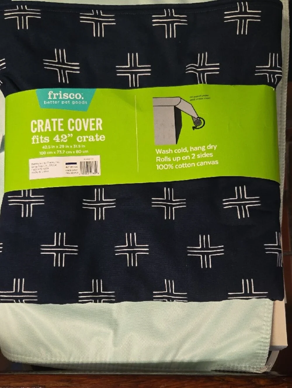 Frisco Navy Patterned Crate Cover for 42